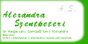 alexandra szentpeteri business card